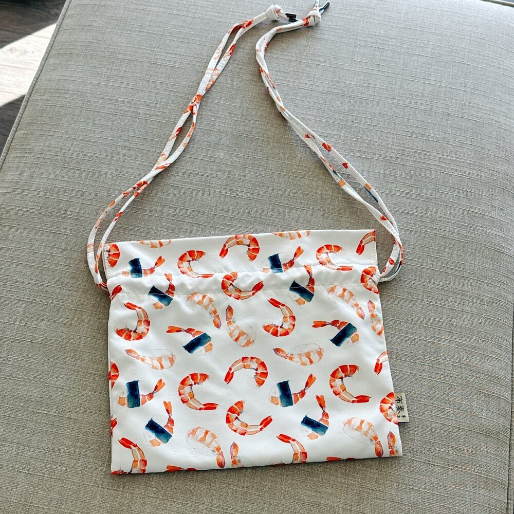 Japanese Style Sushi & Shrimp Crossbody Bag, Lightweight for travel, NEW w/o tag